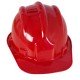 Capacete Vermelho Com Carneira e Aba Frontal