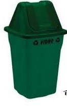 Lixeira Japi Basculante Coleta Seletiva 60L Verde Vidros