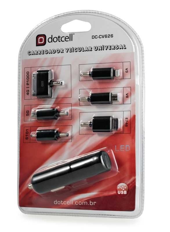 Carregador Veicular Universal Para Celular DC-CV626