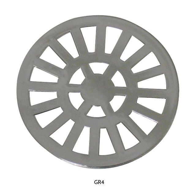 Grelha Plástica Redonda Cromada 10cm Astra