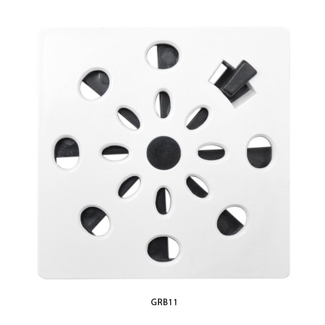 Grelha Plástica Rotativa Quadrada Branca 15cm Astra