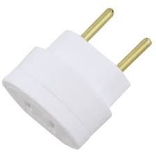 Pino Adaptador 2 pinos chatos para 2 pinos redondos 10A Branco Tramontina