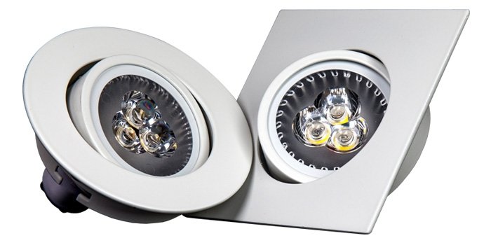 Embutido Quadrado Móvel com Lâmpada LED 3w GU10 3000k