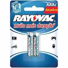 Pilha Alcalina Palito AAA Cartela com 2pçs Rayovac