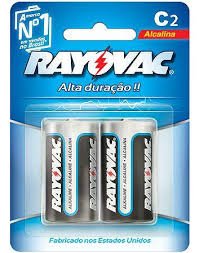 Pilha Alcalina Média C Cartela com 2pçs Rayovac