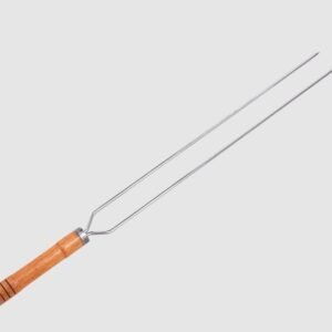 Espeto para Churrasco Aço Inox Mahler Duplo Madeira 60cm