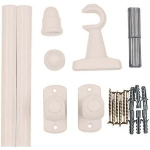 Varão para Cortina Kit 1,5mt Branco
