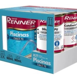 Kit para Pintura de Piscinas Esmalte PU Azul (3 peças) 4,5L